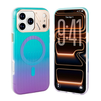 Casing Ponsel OEM Gradient Magnetic Wireless Charging untuk iPhone 18 Pro Max, Anti Benturan, Bahan TPU PET dengan Pelindung Lensa Kamera Berbahan Metal