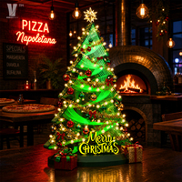 Enseigne de Noël personnalisée en forme d'arbre à LED avec effet miroir infini, couleurs changeantes, illusion 3D, éclairage de Noël, vitrine, photomaton, hall d'hôtel