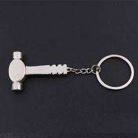 Porte-clés marteau miniature en alliage de zinc, outil de simulation, gravure laser personnalisée, cadeau promotionnel, vente en gros