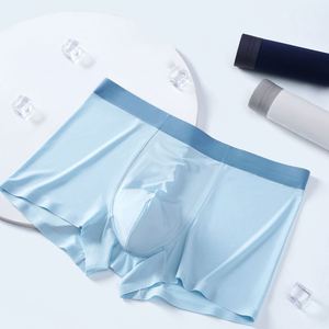 Ultra-Thin Comfortable Summer Ice Silk Men's <b>Boxers</b> Breathable Antibacterial Underwear Wholesale Men's Briefs <b>Boxers</b> - Product Image 1