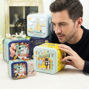 Offre Spéciale d'usine boîte en étain personnalisée en métal déjeuner boîte en étain boîte de rangement <span class=keywords><strong>Vintage</strong></span> cosmétique PVC miroir soins personnels valise en étain en fer blanc - Product Image 5