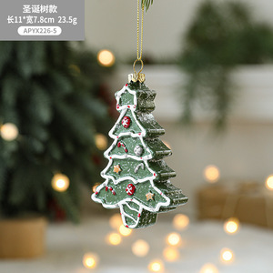 Décoration de Noël en plastique peint rouge et blanc, petit <span class=keywords><strong>chalet</strong></span>, pendentif pour arbre de Noël, cadeau à suspendre pour voiture du <span class=keywords><strong>Nouvel</strong></span> <span class=keywords><strong>An</strong></span> - Product Image 5
