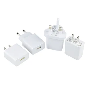 Pengisi daya dinding tahan lama, 5W ETL CE FCC sertifikat USB untuk Iphone,Ipad, jam tangan, pengisi daya perjalanan, pengisi daya 5W