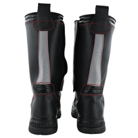 ANBEN FIRE RJX/AB-R Chaussures de pompier en cuir noir pour bottes de pompiers et de secours en cuir