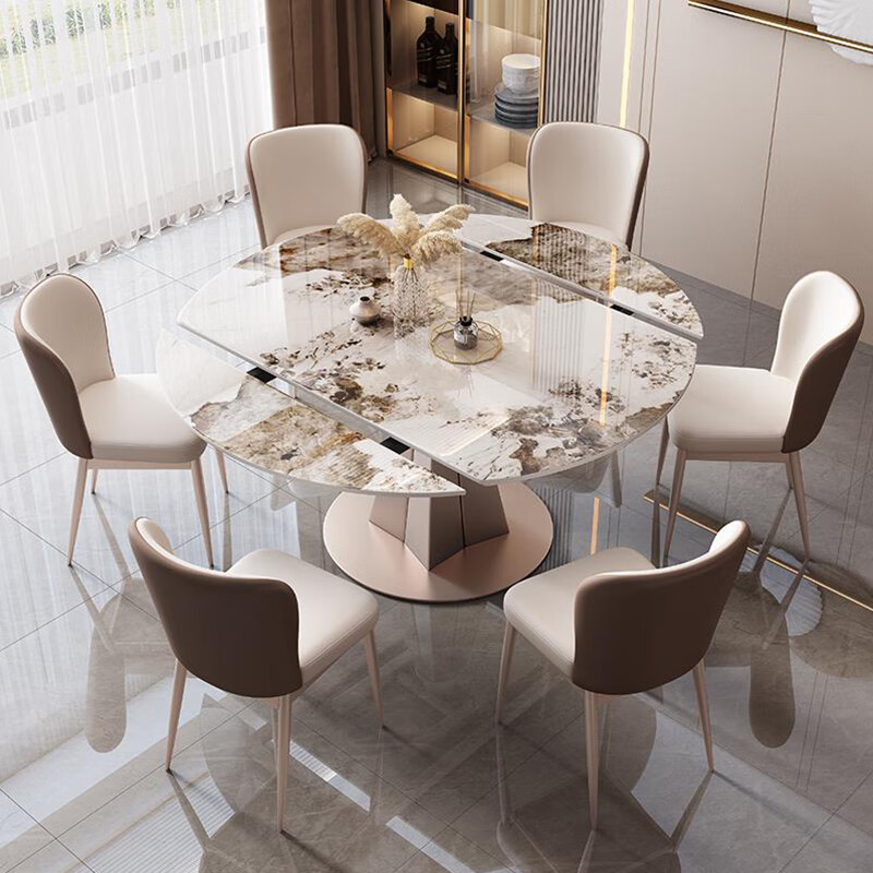 1,5 m marbe table à manger [push-pull rétractable]