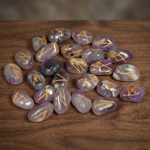 Mejor Oferta: Juego de Runas de Amatista |   Juego de Cristales Reiki Ovalados Pulidos a Bajo Precio, Tallados con Temática de Amor, Rozrincrystals.com - Product Image 2