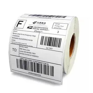 Waterproof Roll A6 Waybill Printing Adhesive Paper 100x150 White Direct Thermal Shipping Label 4x6 Thermal Sticker