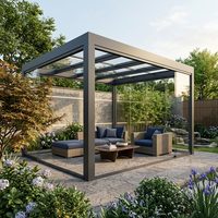 Pergola Bioclimatique en Aluminium à Lames Orientables, Toit de Jardin Imperméable, Panneaux Personnalisés, Revêtement Poudré, pour Patio et Jardin