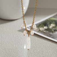 Collar de Perlas de Agua Dulce con Cadena Cruzada y Borla Barroca, Chapado en Oro PVD de 18K, Resistente al Agua, para Mujer, Bingxin