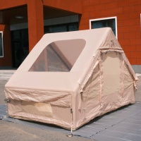Tente de camping gonflable portable en maille 6.3 Kaki, double porte, grand hublot, Oxford 300D imperméable 3000mm, quatre saisons, pour famille 6-8 personnes
