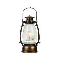 3D Eisbär Harz Craft Laterne Licht-Niedliche Tier Schneekugel mit LED für Weihnachts dekoration, Geschenk, Home & Festival Ambiente