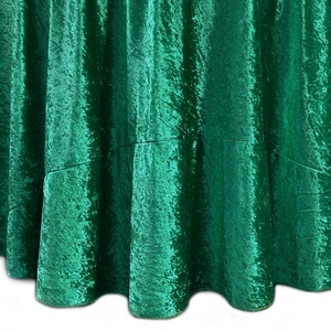 120" Elegant Emerald Green Crushed Velvet Round <b>Tablecloth</b> Luxury Crush Velvet Round Table Cloths for Events Velvet - Product Image 2
