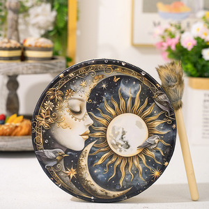 Tambour rond en bois de 25 cm, fait à la main, solide et durable, instruments de musique pour la thérapie sonore, vente en gros - Product Image 4