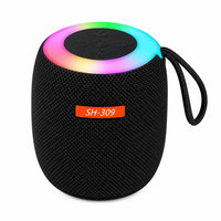 Enceinte portable sans fil Bluetooth SH309 RGB avec lumière, mini subwoofer étanche 5W pour sports de plein air, prend en charge les cartes TF, radio FM et USB