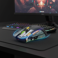 Souris de jeu Keywin GD004 DPI 800-1200-2400-4800-7200 OEM ODM, double mode, 7D RGB, 2,4 GHz, sans fil, 500 mAh