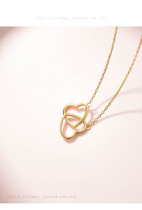 Mới đến 925 Sterling Bạc Vòng cổ với lồng vào nhau Trái Tim Hai Trái Tim & vô cùng tình yêu mặt dây chuyền vòng cổ - Product Image 3