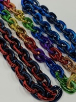 Collier géant en plastique de 36 pouces en forme de lettres dorées pour célébrations, défilés, fêtes de carnaval et accessoires de fan