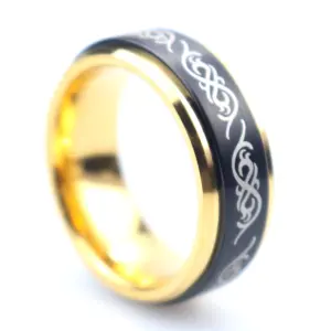 POYA горячая Распродажа спиннинг Кельтский Узел вольфрам карбид кольцо два оттенка полированный спиннинг кельтское мужское кольцо