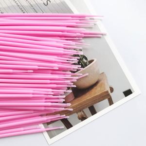 100 pièces/sac, Applicateurs micro-brosses jetables <span class=keywords><strong>pour</strong></span> extensions de cils, en cristal rose, polyvalents <span class=keywords><strong>pour</strong></span> cils et usage dentaire - Product Image 1