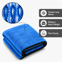 Handuk Kaca Mikrofiber Biru Super Lembut Bebas Serat Cepat Kering Tidak Menggores Ramah Lingkungan Grosir Massal Logo Kustom