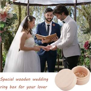 Scatola in Legno per Anelli Nuziali, Porta Anelli, Contenitore per Gioielli, Scatola Regalo - Product Image 4