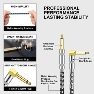 Nhà Máy Tùy Chỉnh Chiều Dài Cụ Chuyên Nghiệp Cáp Điện <span class=keywords><strong>Guitar</strong></span> Amp Dây 1M 1/4 Inch TS <span class=keywords><strong>Guitar</strong></span> Cáp Cho <span class=keywords><strong>Guitar</strong></span> Bass - Product Image 3