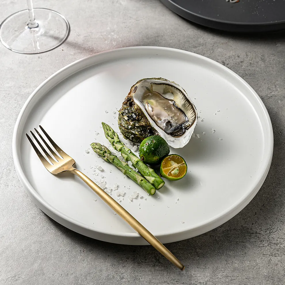 Matte White Steak Plate Wholesale For Restaurant Hotel Supplier Vajilla Platos Porcelaina Dinner Platter Japanese Dish Plate