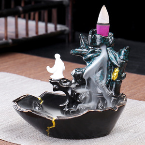 Decoración de cerámica para el hogar ardiendo humo reflujo <span class=keywords><strong>incienso</strong></span> <span class=keywords><strong>quemador</strong></span> <span class=keywords><strong>cascada</strong></span> a flujo de <span class=keywords><strong>quemador</strong></span> de <span class=keywords><strong>incienso</strong></span> - Product Image 4