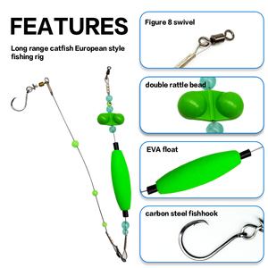 Kit d'appâts flottants avec sonnette, <span class=keywords><strong>flotteur</strong></span> durable en EPS, matériau en mousse EVA, hameçon rond, 24 pouces, pour océan et lac - Product Image 3