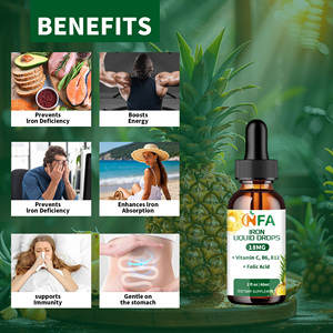 Vente de gros Gouttes alimentaires en fer-18mg de fer + vitamine C/B12 Soutien nutritionnel pour adultes et enfants Supplément quotidien - Product Image 5