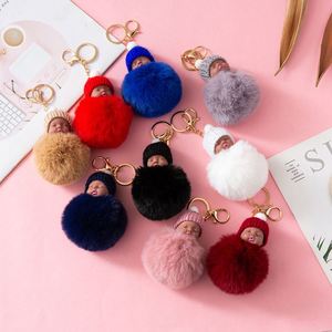 Black Face Baby Doll Toy DropshipCute Sleeping Baby Doll <b>Key</b> <b>Chains</b> for Women Bag Toy <b>Key</b> Ring Fluffy Pom Pom Faux Fur Plush <b>Key</b> - Product Image 1