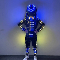 Télécommande Led Robot Costume Salle De Bal Spectacle De Scène Lumineux Vêtements Casque Armure Led Robot Costume pour Fête Dj Disco Discothèque