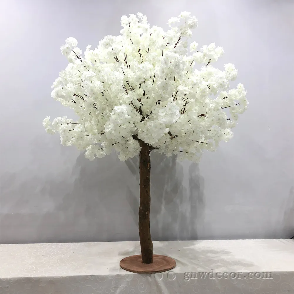 Gnw árvore artificial para casamento, árvores brancas de cereja, plantas, flores em ambientes internos, decoração de salgueiro, grande árvore de casamento