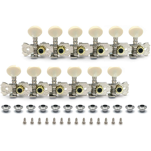 Clavijas de afinación de guitarra acústica de <span class=keywords><strong>12</strong></span> <span class=keywords><strong>cuerdas</strong></span> cromadas 6L 6R al por mayor, cabezales de máquina de mandolina con un solo orificio - Product Image 2