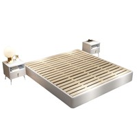 Lit plateforme simple en bois de pin massif, moderne, simple ou double, pour hôtel ou maison d'hôtes, sans tête de lit, facile à assembler