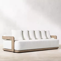 Ensemble de meubles de patio de luxe pour l'extérieur avec table foyer, ensemble de canapés de jardin avec coussins blancs pour villa, resort, cour