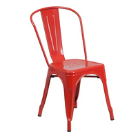 Silla de Comedor Apilable de Acero Metálico Estilo Industrial para Restaurante, Bistro, Cafetería, Tipo Tolix