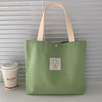 Tas kanvas kosong wanita kualitas baik dengan logo untuk tas belanja pantai tas bahu