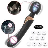 Vibrateur double extrémité en silicone puissant pour adultes, avec 10 vitesses de vibration, jouet sexuel féminin, livraison rapide