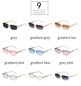 Nouvelles Lunettes de Soleil 2025 Tendance avec Rivets Métalliques, Monture Fine, Protection UV400, Style Œil de Chat Sans Monture pour Hommes et Femmes - Product Image 6
