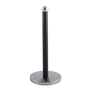 Modern <b>Wooden</b> Paper <b>Towel</b> Holder with Stainless Steel Base <b>Standing</b> Kitchen Roll Organizer Countertop Tissue Dispenser - Product Image 3