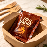 Sachet d'emballage personnalisé haut de gamme pour poudre d'assaisonnement BBQ, scellé sur 3 côtés avec encoche de déchirement