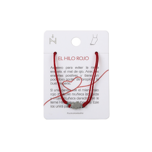 Cavigliera in acciaio inossidabile per bambini con cordoncino rosso portafortuna - Product Image 1
