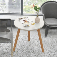 Bureau d'ordinateur moderne avec plateau rond en MDF et structure trépied pour la maison, le bureau, l'angle d'étude, le salon, décoration de meubles