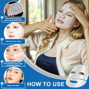 Máscara facial de clareamento hidratante com colágeno, folha altamente coreana, máscara facial de beleza e cuidados com a pele, cristal feminino 18g