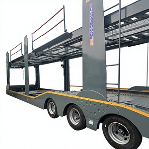 Semi-remorque porte-voitures robuste à double pont en acier, capacité de 30 tonnes, pour le <span class=keywords><strong>transport</strong></span> logistique de voitures en Chine - Product Image 1