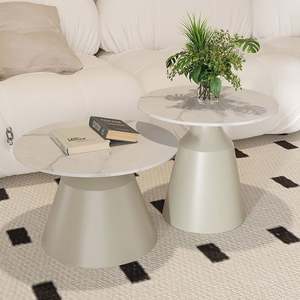 Mesa de centro Mesa auxiliar de cama en oro negro Placa de esquina Ing Aparador de buffet Mesa auxiliar redonda - Product Image 5