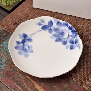 Service de table de style européen, assiette creuse pour fruits, bol à soupe bleu rose, vaisselle de banquet - Product Image 2