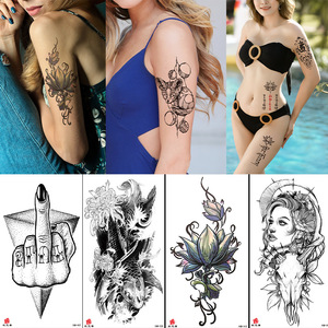 Pegatina de <span class=keywords><strong>tatuaje</strong></span> temporal de medio brazo, diseño Tribal duradero y seguro para hombres, pegatina de <span class=keywords><strong>tatuaje</strong></span> corporal de <span class=keywords><strong>manga</strong></span> de mano - Product Image 1