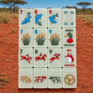 Juego de Mahjong Americano Clásico de Doble Capa de Acrílico Verde Salvia Hunter Club de 160 Piezas, para Decoración y Juego Tradicionales - Product Image 3